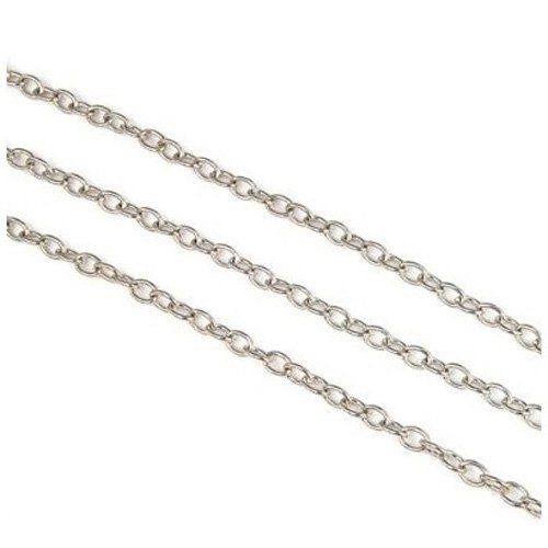 TOOGOO 2 METRES SILVER PLATED CHAIN FINDINGS JEWELRY MAKING N2