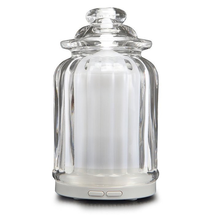 AromaAllure Glass Ultrasonic Aromatherapy Diffuser, White Glass Diffuser for Home, Office, Car, Travel