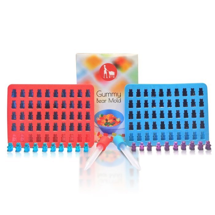 2 PACK Of 50 Gummy Bear Mold - Make Candy Molds, Chocolate Molds & So Much More - Silicone Tray Can Hold Up To...