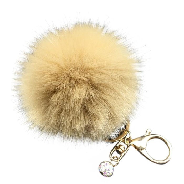 AutumnFall&reg; Fluffy Faux Rabbit Fur Ball Charm Car Keychain Handbag Key Ring (# 12) N8