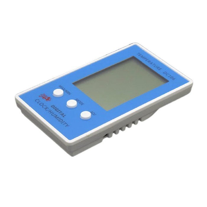 Tonsee Digital LCD Indoor Weather Humidity Hygrometer Thermometer Meter Gauge Timer Clock (Green) N3