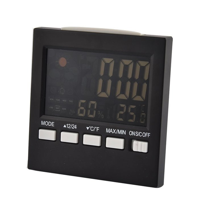 uxcell Electronic LCD Back Light Digital Alarm Snooze Temperature Humidity Meter Weather Station N3