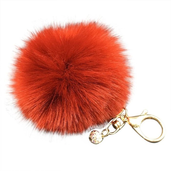 AutumnFall&reg; Fluffy Faux Rabbit Fur Ball Charm Car Keychain Handbag Key Ring (# 12) N11