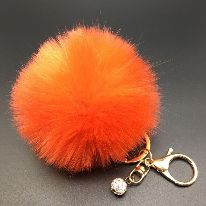 AutumnFall&reg; Fluffy Faux Rabbit Fur Ball Charm Car Keychain Handbag Key Ring (# 12) N12