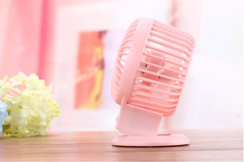 ONEONEY Portable Rechargeable Electric Personal Fans USB Powered 2-modes Speed Adjustable Double Blades Mini Desktop... N13