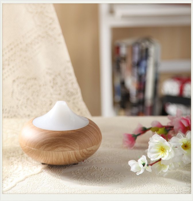 Honeyall ABS and PP plastic 160ml Wooden Air Aromatherapy Diffuser Mist Humidifier with 12W 7 Colors LED Lights... N10