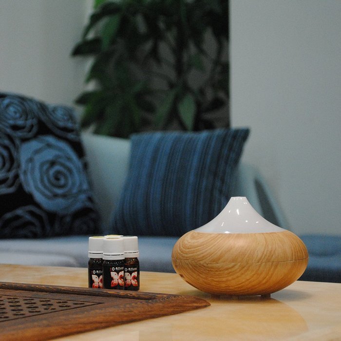 Honeyall ABS and PP plastic 160ml Wooden Air Aromatherapy Diffuser Mist Humidifier with 12W 7 Colors LED Lights... N11