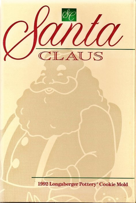 Longaberger Pottery Cookie Mold: 1992 Santa Claus
