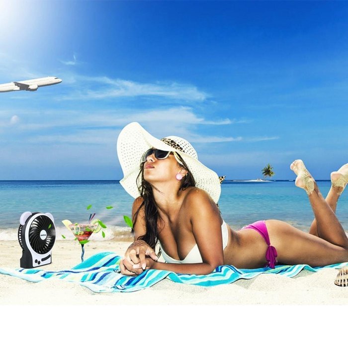 Portable USB Mini Fan, OXOQO Desk Desktop Table Electric Quiet Fan with LED Light, Built-in 2500mah Rechargeable... N15