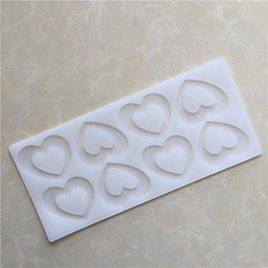 Sher 8 Hole Love Heart Shape Chocolate Plugin Mold for Cake Decoration Baking Mold Silicone Material N2