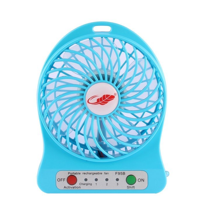 Findway Mini USB Fan 4-inch Vanes 3 Speeds Portable 18650 lithium-ion Rechargeable Battery or Electric-Powered...