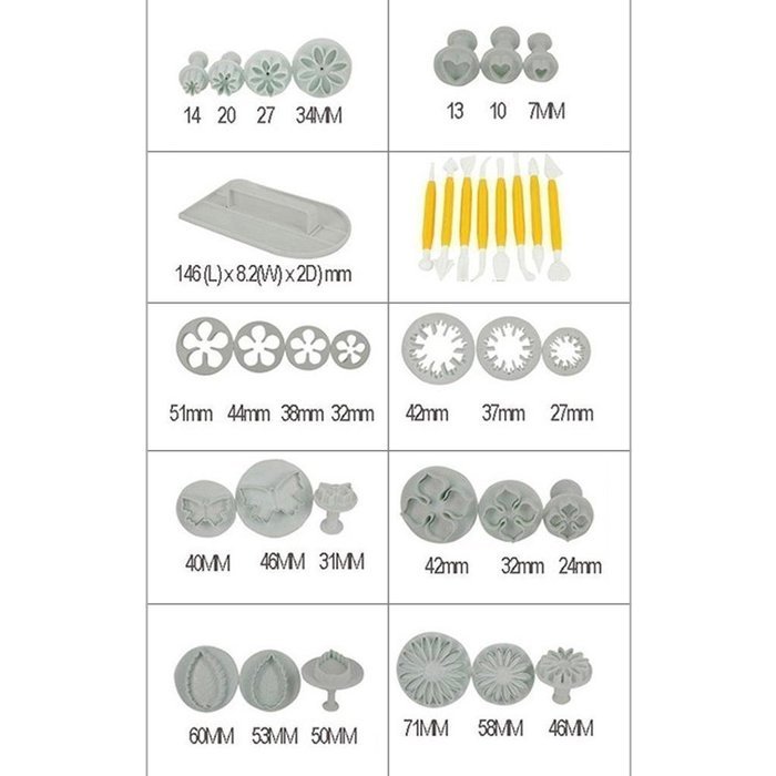 LOHOME Figure Cookie Mold - 37-piece Mini Stainless Steel Cutter Set - Decorating Kit Dessert DIY Maker for Fondant... N2