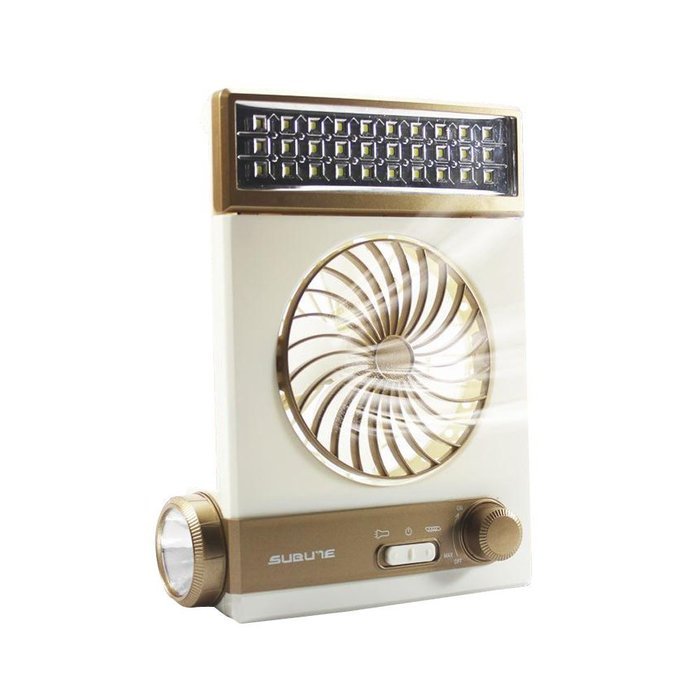 FICBOX&reg; 3 in 1 Multi-function Portable Mini Fan LED Table Lamp Flashlight Solar Light for Home Camping Traveling... N7