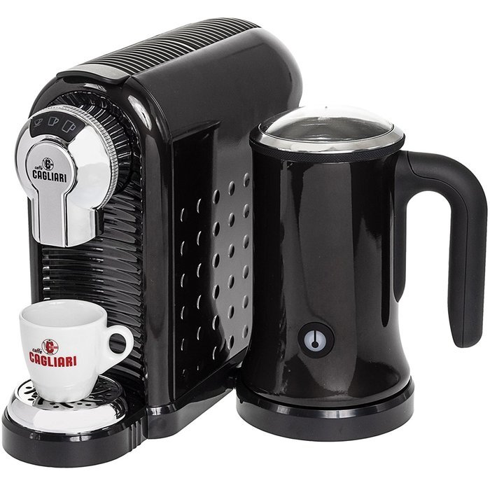 Caffe Cagliari Carina (Nespresso Capsule Compatible) With Milk Frother (Black) N3