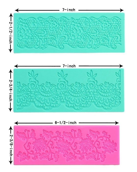 Embossing Lace Fondant Moulds, Multi Circle Flowers Lace Mat Wedding Cake Decoration Tool, Rattan Shaped Sugar...