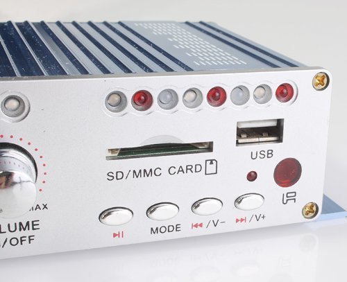 RioRand&reg;2*20W USB SD DVD MP3 Player HIFI Car Power Amplifier With Remote Controller Blue