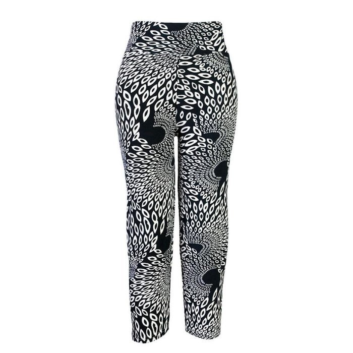 PHOTNO High Waist Fitness Yoga Sport Pants Printed Stretch Cropped Leggings N5