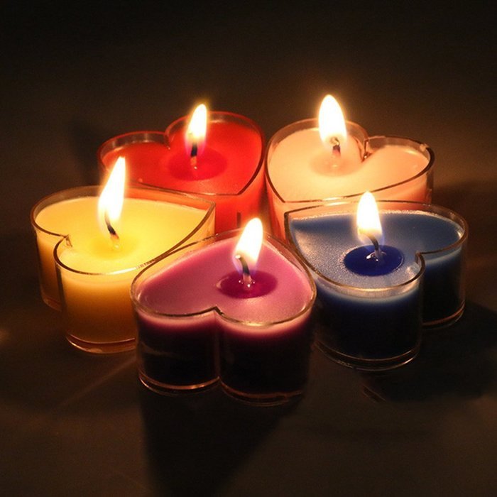 Spritech(TM) 9Pcs Romantic Love Heart Shaped Floating Candle for for Daily household Wedding Birthday Party Candlelight... N3