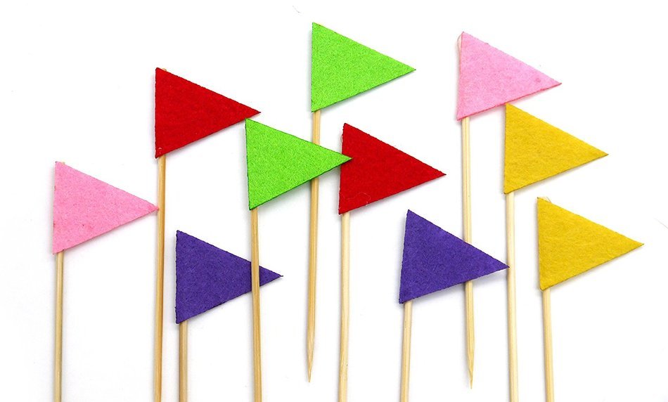 PuTwo 20 Counts Wedding Cake Decorating Frozen Cupcake Toppers Toothpicks, Sliver/Blue/Snow