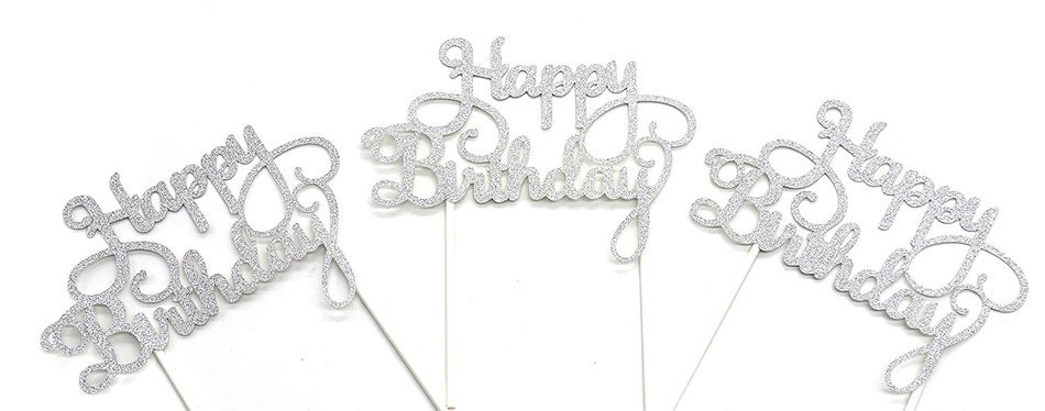 PuTwo 20 Counts Wedding Cake Decorating Frozen Cupcake Toppers Toothpicks, Sliver/Blue/Snow N4
