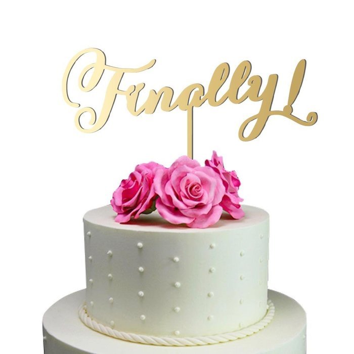 Sugar Yeti Made In USA Wedding Cake Topper Finally ! #7 Gold Mirror