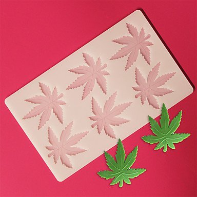 Y&XL&H 6 Hole Maple Leaf Shape Chocolate Plugin Mold for Cake Decoration Baking Mold Silicone Material