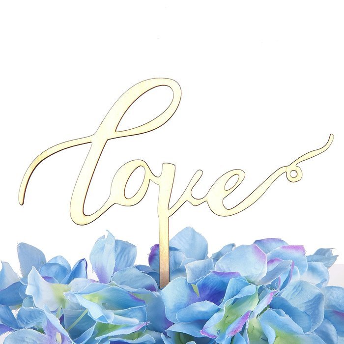 LOVENJOY with Gift Box LOVE Monogram Wedding Engagement Cake Topper Rustic Wood (5.9-inch)