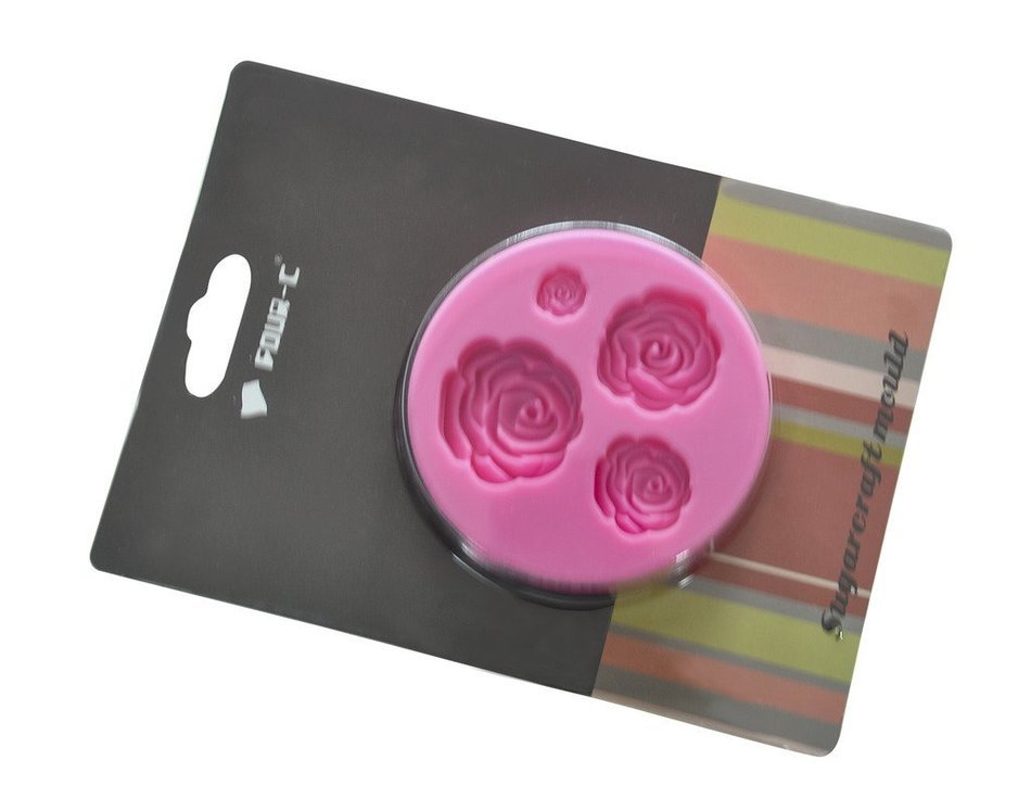 FOUR-C Fondant Decorating Mould 3d Rose Cake Decorating Supplies Color Pink N2