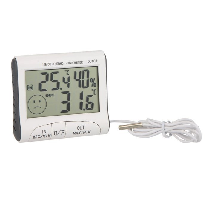 Alloet New LCD Digital Display Indoor And outdoor Temperature And Humidity Meter DC103 N4