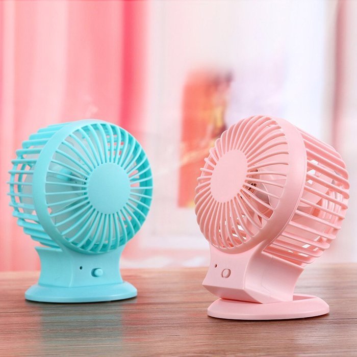 ONEONEY Portable Rechargeable Electric Personal Fans USB Powered 2-modes Speed Adjustable Double Blades Mini Desktop... N20