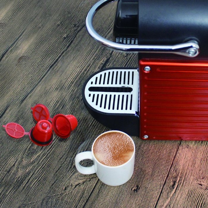 Gamlung Espresso Refillable Nespresso Coffee Capsule Pack of 10 Red Updated