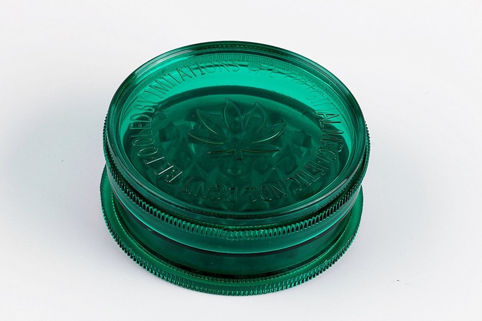 3-Part Acrylic Grinder with Magnet Solid Colored Cover (Green)