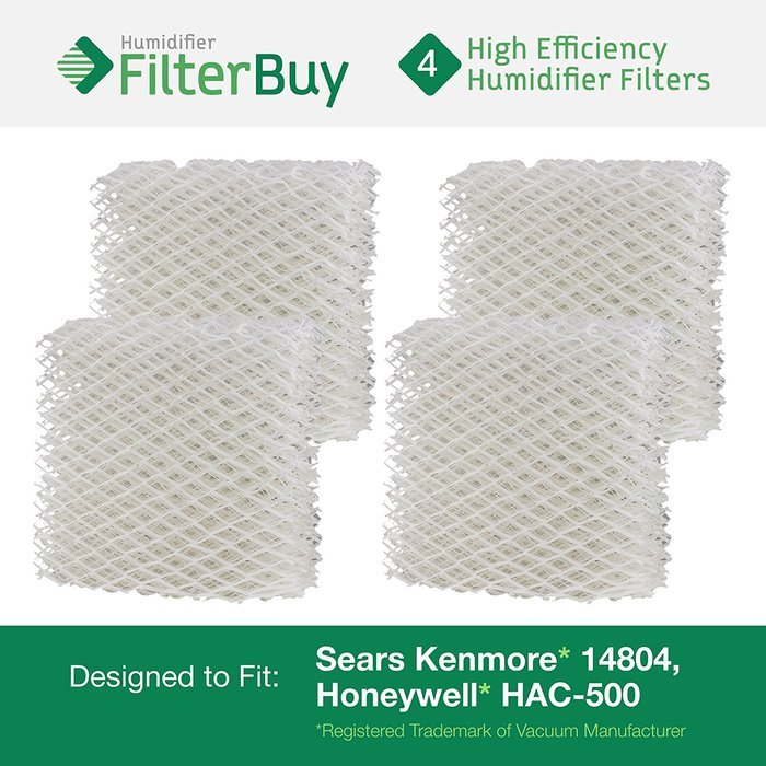 4 - Sears Kenmore 14804 & Honeywell HAC-500 Humidifier Filter Pads. Designed by FilterBuy to replace Part #'s...