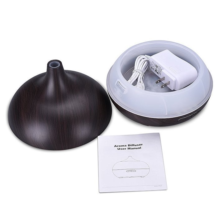 Scenic Essential Oil Diffuser Humidifier, Wood Grain 300ml Ultrasonic Diffuser Cool Mist Humidifier for Home,...