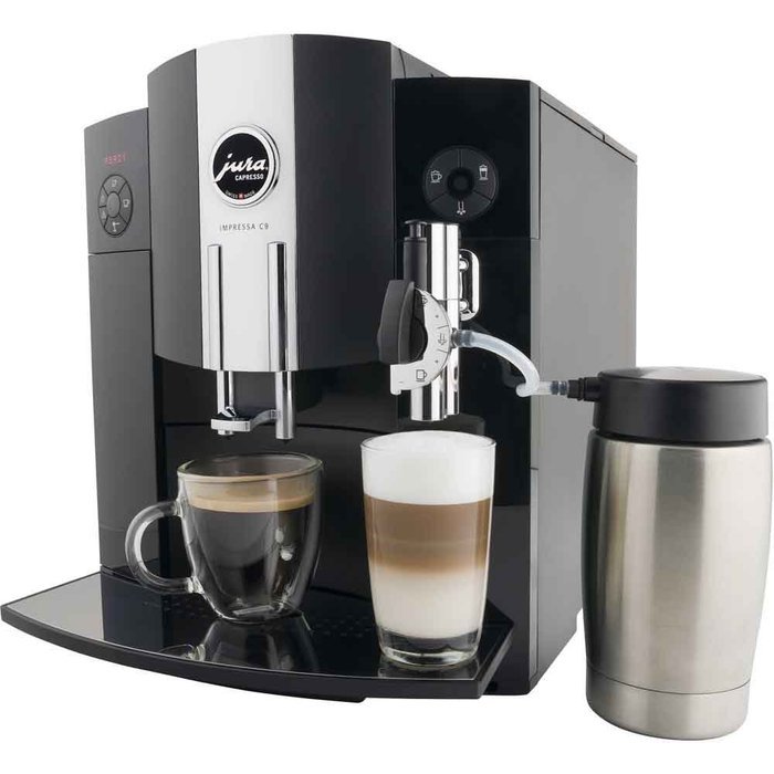 Jura Impressa C9 One Touch Espresso Machine (Refurbished/Piano Black) + JURA Cool Control Basic Temperature Controlled...