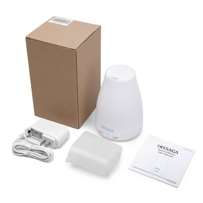 HEESAGA Aromatherapy Essential Oil Diffuser, 120ml Portable Ultrasonic Cool Mist Aroma Humidifier with 7 Changing... N6