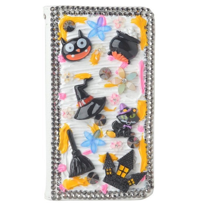 For ZTE ZMAX Z970 Hallowmas Theme Phone Case,Yaheeda 3D Handmade Stones Pumpkin Flower Skull Design PU Leather... N6