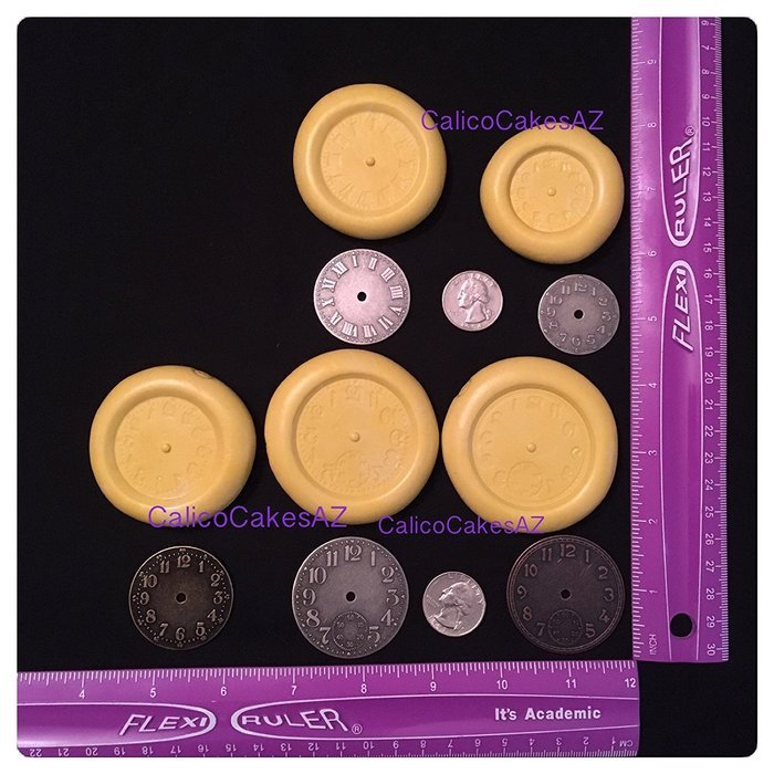 Watch Clock Faces Fondant Mold Set Gumpaste