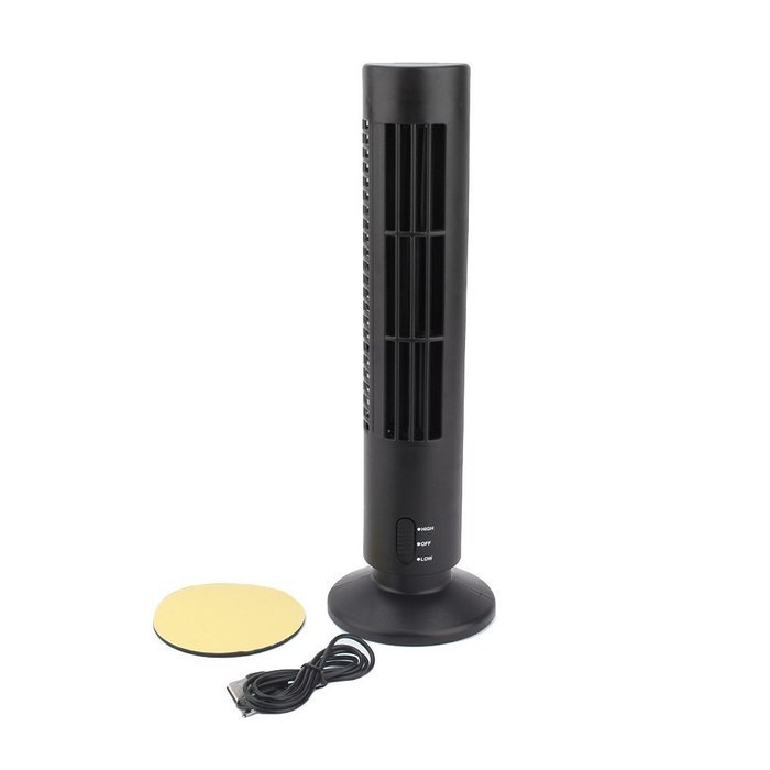 USB Mini Cooling Fan, Portable Tower Fan No Leaf Bladeless Cool Cooling Desk Air Conditioner,Black N10