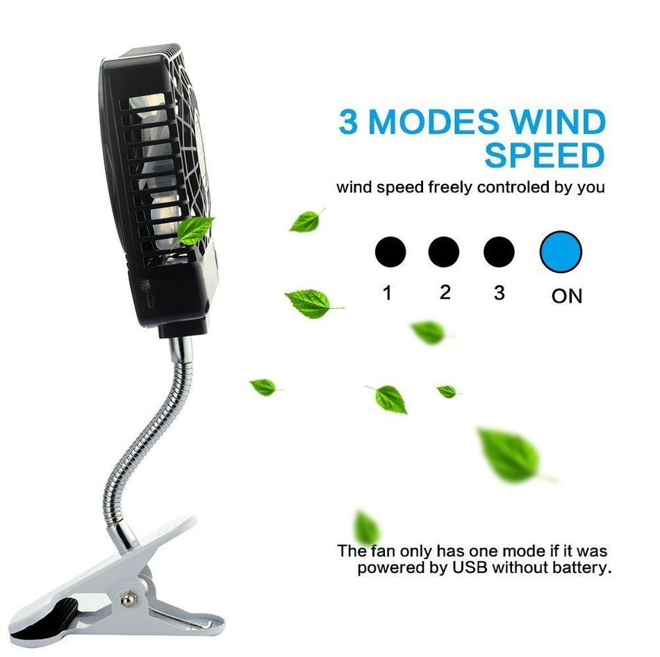 Momoday&reg; Mini Handheld Square Electrical Portable Rechargeable Fan 3 Speeds Desktop Clip-on Fan Summer Cooler... N9