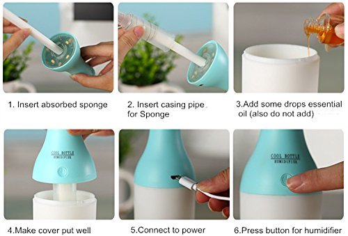 Aroma Diffuser LED Ultrasonic Humidifier Air USB 5V 1.5W mist Maker Oil Diffuser Bottle Portable Humidifier Aroma... N7