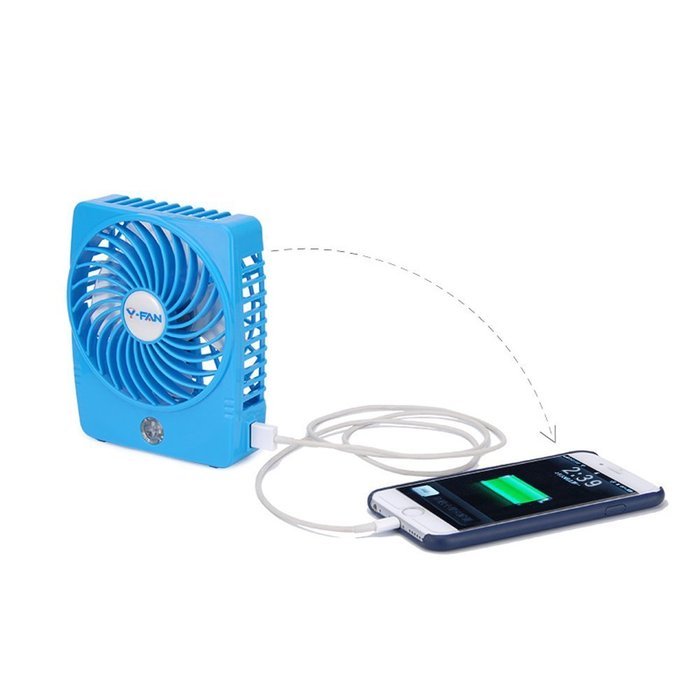Momoday&reg; Mini Handheld Square Electrical Portable Rechargeable Fan 3 Speeds Desktop Clip-on Fan Summer Cooler... N11