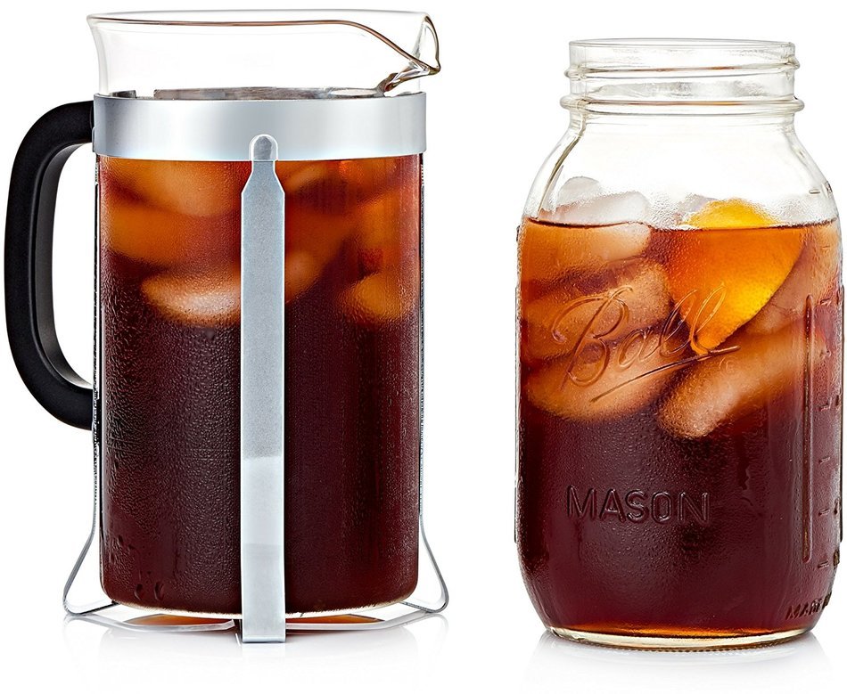 JavaPresse French Press Coffee Maker &ndash; Serves Cold Brew, Tea, & More &ndash; Reinforced Glass Carafe 34 oz