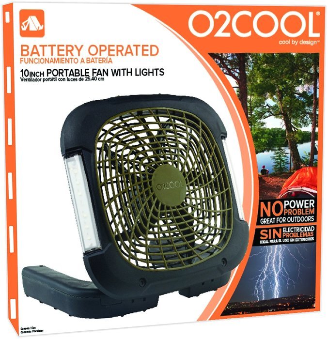 O2COOL&reg; 10-inch Portable Camping Fan with Lights N2