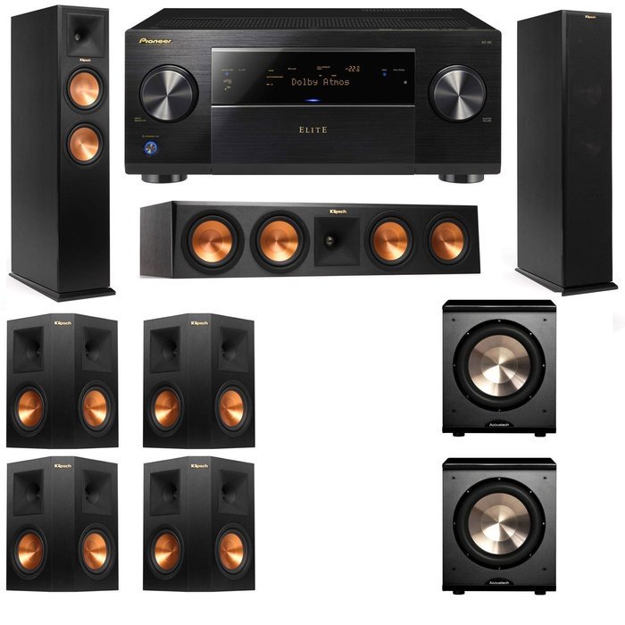 Klipsch RP-260F Tower Speakers-RP-450C-PL-200-7.2-Pioneer Elite SC-85