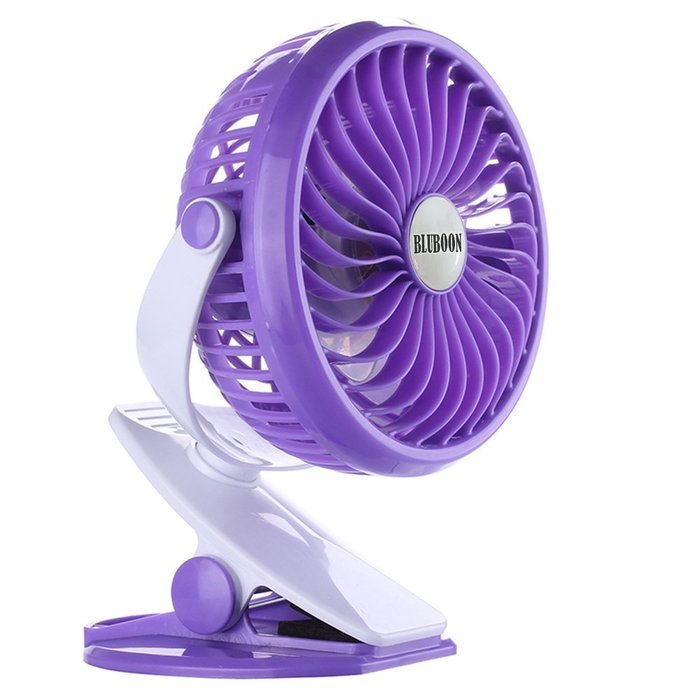 BLUBOON Rechargeable Battery Clip on Fan, Quietness, Adjustable (Black) N12