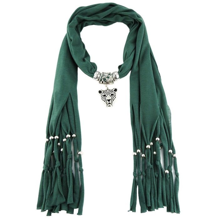 AutumnFall Women Girl Pendant Scarf With Tassel Rhinestone Necklace Scarves (U) N35