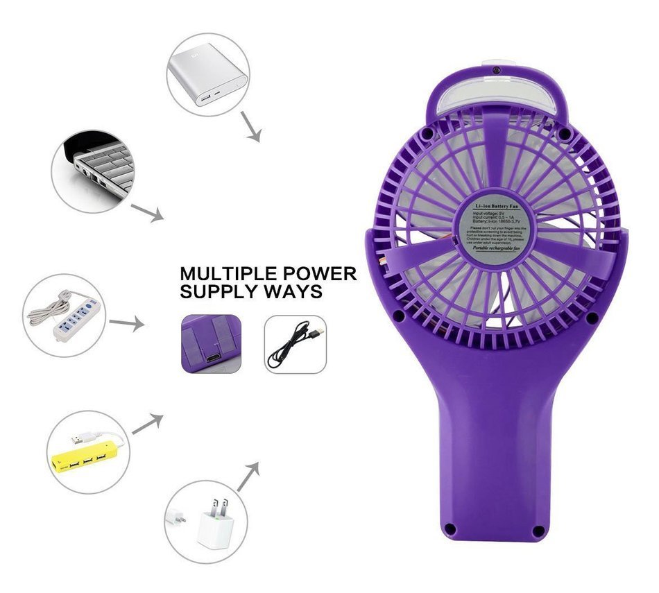 ETONG Portable Handheld USB Misting Fan Personal Cooling Mist Humidifier Rechargeable Mini Water Spray Cooling... N13