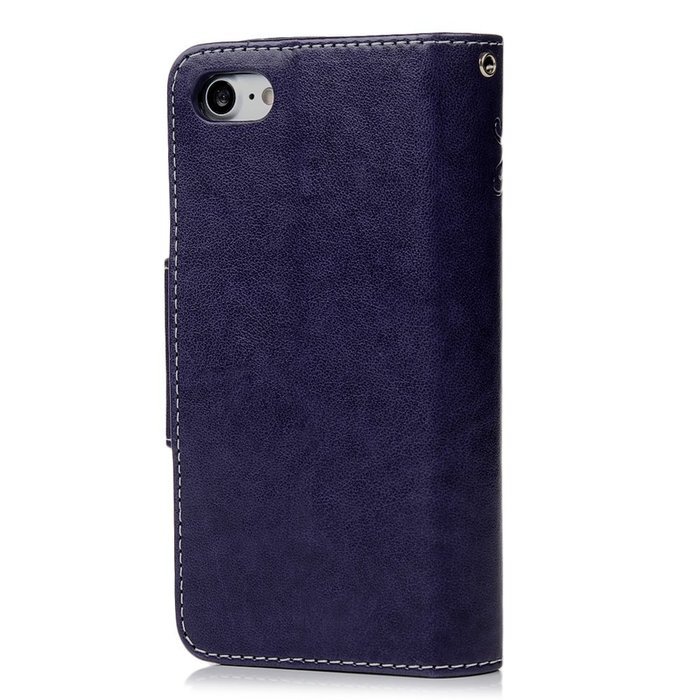 Badalink iPhone 7 Wallet Case (4.7") 9 Card Slots Plastic Mirror Flip Stand Case Embossed Flower Girl PU Leather... N64