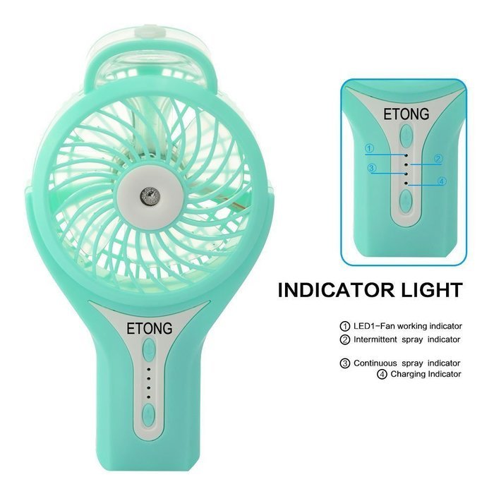 ETONG Portable Handheld USB Misting Fan Personal Cooling Mist Humidifier Rechargeable Mini Water Spray Cooling... N18